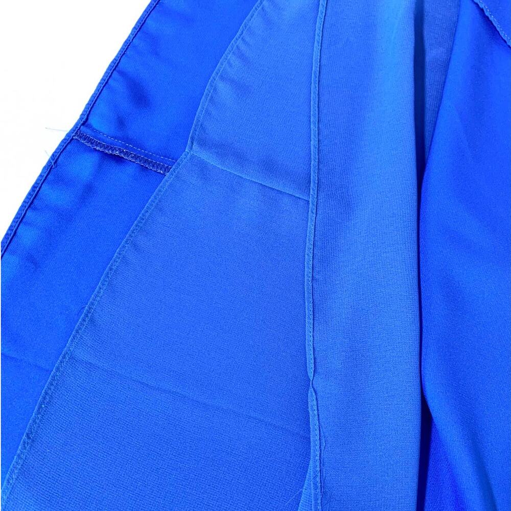 Amanda Uprichard Amherst Choker Tie Neck Bell Sleeve Mini Dress Royal Blue Small - Picture 8 of 13